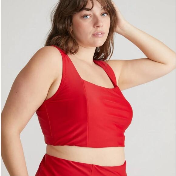 Universal Standard Swim Universal Standard The Square Neck Bikini Top Baywatch Red Size Med